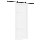 Sliding Door White and Black 93 x 232 cm Solid Pine Wood 3333379