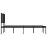 Metal Bed Frame without Mattress with Headboard Black 120x200cm 352478