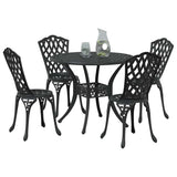 Garden Dining Set 5 pcs Black Aluminium 3334709