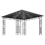 ZNTS Gazebo with Mosquito Net&LED String Lights 3x3x2.73m Anthracite 3070316