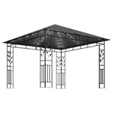 ZNTS Gazebo with Mosquito Net&LED String Lights 3x3x2.73m Anthracite 3070316