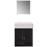 ZNTS Three Piece Bathroom Furniture and Basin Set Black 272227