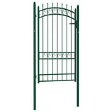 ZNTS Fence Gate with Spikes Steel 100x175 cm Green 146376