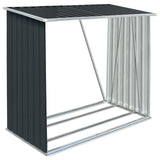 Garden Log Storage Shed Galvanised Steel 163x83x154 cm Anthracite 47091