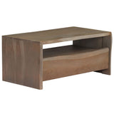 Coffee Table Solid Acacia Wood Live Edges 90x50x40 cm Grey 246127