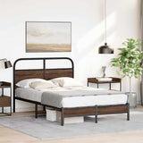 Bed Frame without Mattress 120x190 cm Small Double Brown Oak Engineered Wood 4100461