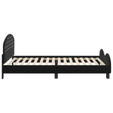 Children's Bed Frame with Headboard Black 90 x 200 cm Velvet 42011129