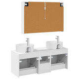 Bathroom Furniture Set 4 pcs White Engineered Wood and Glass 3406903