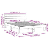 Bed Frame with Headboard without Mattress 140x190 cm Solid Wood Oak 3324137