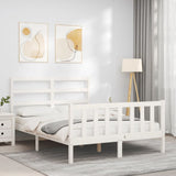 Bed Frame without Mattress White 120x200 cm Solid Wood Pine 3191902