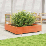 Garden Planter Wax Brown 110x110x26.5 cm Solid Wood Pine 847325