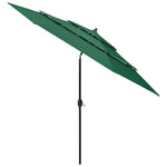 3-Tier Garden Parasol with Aluminium Pole Green 3 m 313869