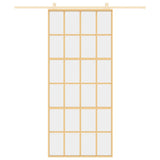 Sliding Door Gold 90x205 cm Clear ESG Glass and Aluminium 155173