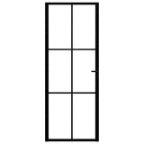 Interior Door ESG Glass and Aluminium 76x201.5 cm Black 151202