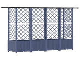 Raised Bed with Trellis and Roof Grey 202 x 40 x 136 cm PP 42032574