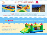 Nylon Inflatable Bouncy Castle Multi-Colour T3398P348056