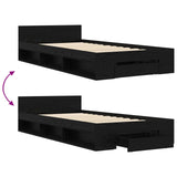 Bed Frame with Storage Black Oak 80 x 200 cm Engineered Wood 3429603