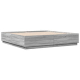 Bed Frame without Mattress Grey Sonoma 200x200 cm 3209679