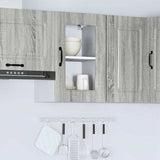 Kitchen Wall Cabinet with Glass Door Kalmar Grey Sonoma Engineered Wood 853533