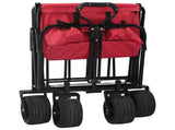 Folding Wagon Red 89 x 63 x 96 cm Steel and Polyester Oxford 42020659