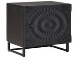 Handmade Bedside Cabinet Black 40 x 30 x 50 cm Solid Mango Wood 42020078