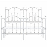 Metal Bed Frame without Mattress with Footboard White 120x190cm 353503