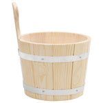 ZNTS Sauna Bucket and Ladle Set Solid Wood Pine 51692
