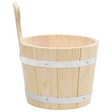 ZNTS Sauna Bucket and Ladle Set Solid Wood Pine 51692