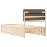 Bed Frame with Upholstered Headboard Taupe 80 x 200 cm 877662