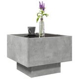 ZNTS Side Table with LED Concrete Grey 40x40x30 cm Engineered Wood 847500