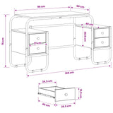 Desk with Storage Artisan Oak 145 x 50 x 75 cm 8008013