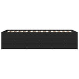 Daybed with Drawers without Mattress Black 100x200 cm 3280868