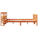 Bed Frame with Headboard without Mattress Wax Brown 140x200 cm 3305779