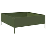 ZNTS Garden Raised Bed Olive green 100x100x25 cm Steel 851034