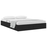Storage Bed with Mattress Black 140 x 190 cm Fabric 3370012