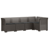 5-Seater Garden Sofa with Cushions Rattan Look PP Light Grey 3444047