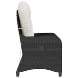 Recliner Chair with Cushion Black 56 x 66 x 95 cm Poly Rattan 42003418