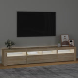 TV Cabinet with LED Lights Sonoma Oak 210x35x40 cm 3152732