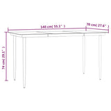 Garden Dining Set Black and Cream White 3213598