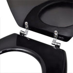 ZNTS Toilet Seats with Lids 2 pcs MDF Black 275908