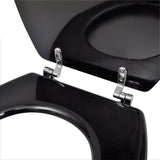 ZNTS Toilet Seats with Lids 2 pcs MDF Black 275908