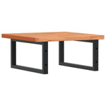 Basin Shelf Wall Mounted Steel and Solid Wood Beech 3302425