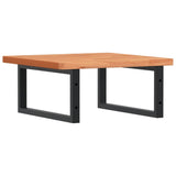Basin Shelf Wall Mounted Steel and Solid Wood Beech 3302425