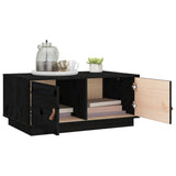 Coffee Table Black 80x50x35 cm Solid Wood Pine 818254