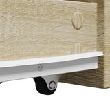 Narrow Bathroom Cupboard with Wheels Sonoma Oak Engineered Wood 855279