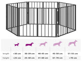 Dog Gate 6 pcs Black 80 x 80 cm Galvanised Steel 892007