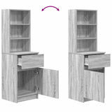 Bedside Cabinet Grey Sonoma 39x35x125 cm Engineered Wood 861315