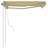 3069918 Manual Retractable Awning with Posts 3,5x2,5 m Yellow and White