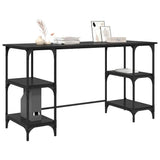 Desk with Shelf Black Oak 140 x 50 x 75 cm Engineered Wood 886270