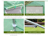 Walk-in Polytunnel Garden Greenhouse, Outdoor Mesh Door Greenhouse with PE Cover and 6 Windows, 4.5 T3398P314101